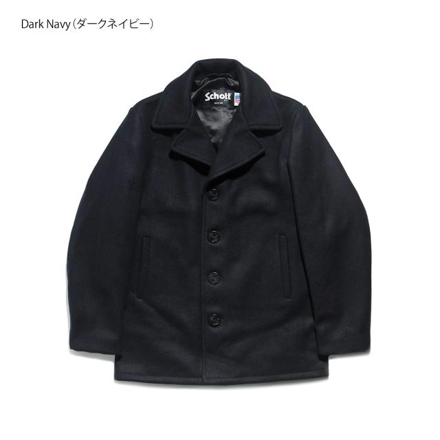 ショット SCHOTT 当店別注 756JAL メンズ ウール シングル ピーコート サテンライニング ｜ 32-46 アメリカ製 米国製 コート アウター 防寒_1