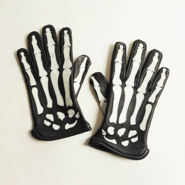 バンソン VANSON レザーグローブ ローパー Xレイ ボーンズ ブラック 
