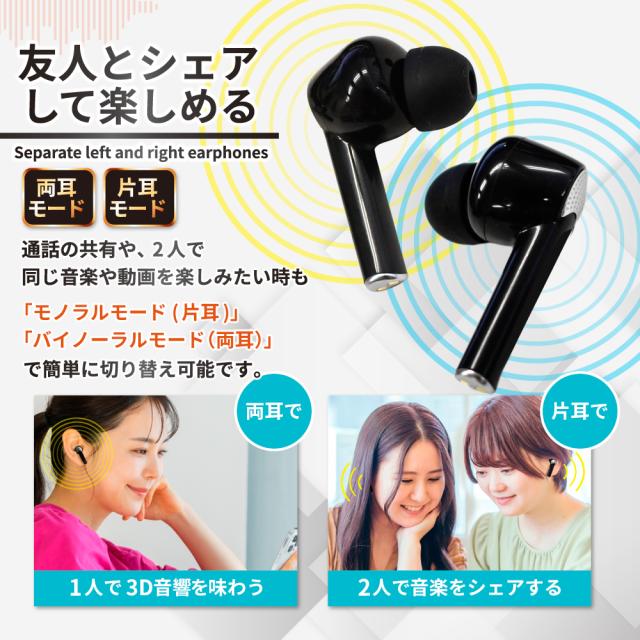 ワイヤレスイヤホン Bluetoothイヤホン ノイズキャンセリング