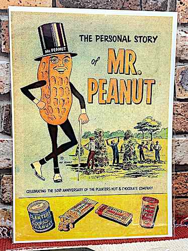 アメリカン雑貨 台紙付きポスター MR.PEANUT ミスターピーナッツ 壁