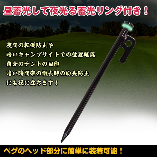 テント ペグ 釘 杭 20.5cm 4本セット スチール スチールペグ