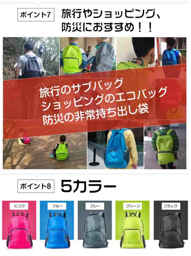 500円 ぽっきり】 送料無料 折りたたみ リュック エコバッグ バックパック 軽量 防水 小さめ ハイキング キャンプ 旅行 トラベル  シンの通販はau PAY マーケット - KuraNavi