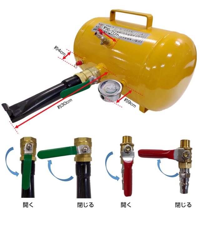 エアー ビード ブースター 大画面 オイルゲージ 空気入 引っ張りタイヤ 組み付け 空気入れ 普通車 4WD バス トラック タンク ビード上げ 車 □送料無料□エアービードブースター 引っ張りタイヤ 組み付け 空気