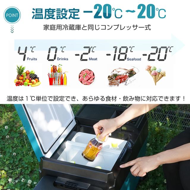 車載 冷蔵庫 冷凍庫 車用 大容量 29L -22℃〜20℃ 急速冷凍 急速冷却 家庭用 AC DC 12V 24V 保冷 2室 ポータブル クーラーボックス キャンプ アウトドア ee383