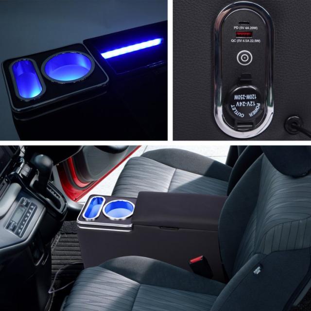 コンソールボックス ソリオ バンディット 専用 MA26S MA27S MA36S MA37S MA46S MA47S コンソール アームレスト 高速充電 スマホホルダー LEDライト カー用品 車用品 ee457_13
