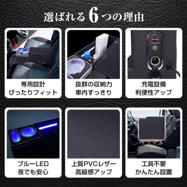 コンソールボックス ソリオ バンディット 専用 MA26S MA27S MA36S MA37S MA46S MA47S コンソール アームレスト 高速充電 スマホホルダー LEDライト カー用品 車用品 ee457_2