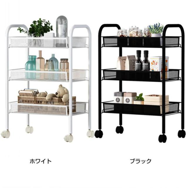キッチン　棚　ワゴン　ラック キッチンワゴン ワゴン キャスター付き ストッパー付き 扉付き