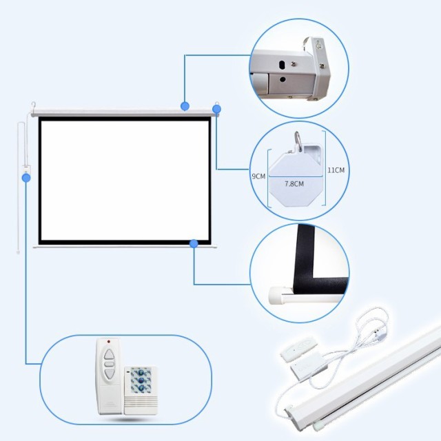 プロジェクタースクリーン 100インチ 16:9 電動 吊り下げ式 大画面