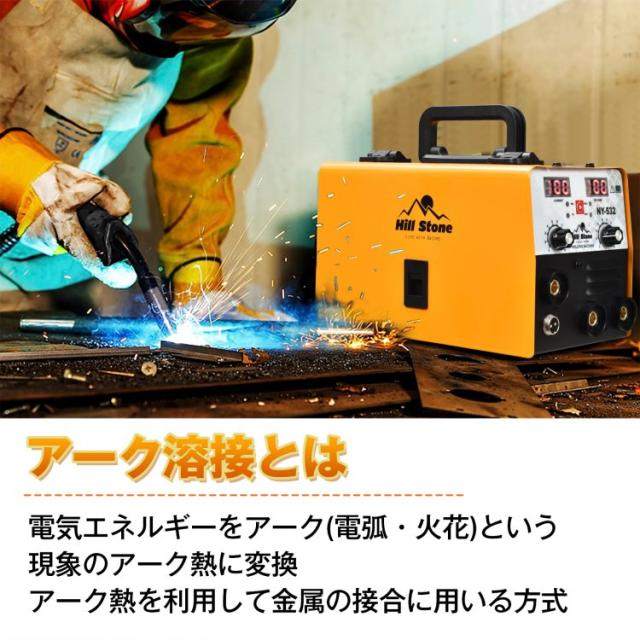 溶接機 100v 半自動 アーク インバーター 小型 軽量 ノンガス フラックスワイヤ MIG MMA 遮光面付き 金具 門扉 補修 鉄板 アート ny532_4