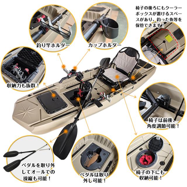Boating ペダル式カヤック ペダル 手漕ぎ 足漕ぎ フィッシング 分割式 