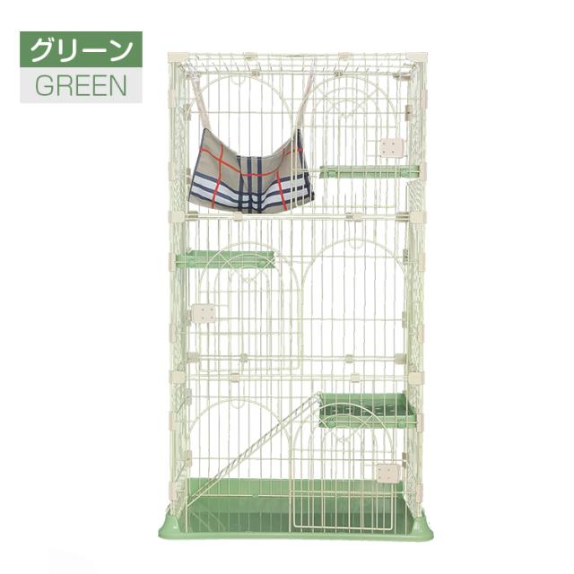 【最終値下げ‼️】猫 ケージ 3段 ゲージ ペットケージ 猫ハンモック付き 猫ケージ キャットケージ 3段 ハンモック付き はしご付き 棚板