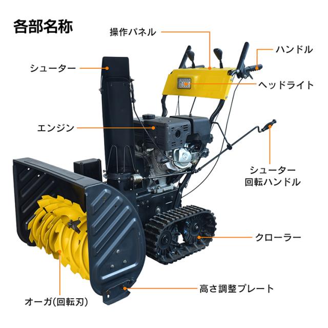 エンジン 除雪機 電動 除雪 15馬力 強力 ハイパワー 自走式 4サイクル LED ライト クローラー 除雪幅710mm 71cm 除雪高535mm 53.5cm 投雪方向190度 8段変速 セル リコイル 雪かき 雪掻き 家庭用 業務用 wk035_13