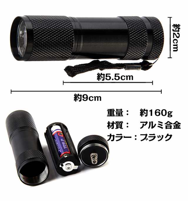 懐中電灯型 ブラックライト led ハンディライト 掃除 トイレ