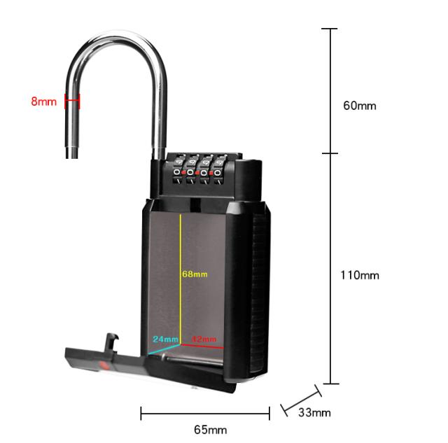 鍵 収納 キーボックス ダイヤル式 南京錠 キーバンカー 保管 受け渡し