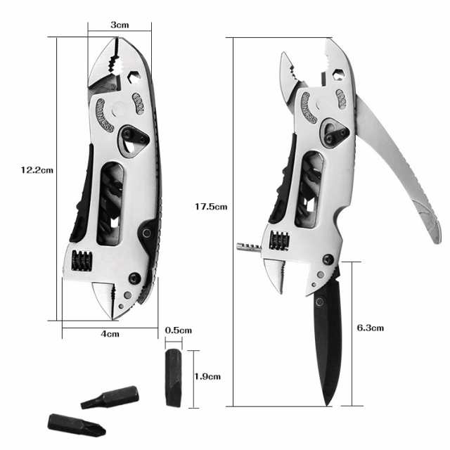 多機能 ペンチ レンチ ドライバー ナイフ DIY 作業 修理 工具 ステンレス コンパクト 収納袋 ニッパー 持ち運び 便利 マルチ zk271の通販はau  PAY マーケット - KuraNavi