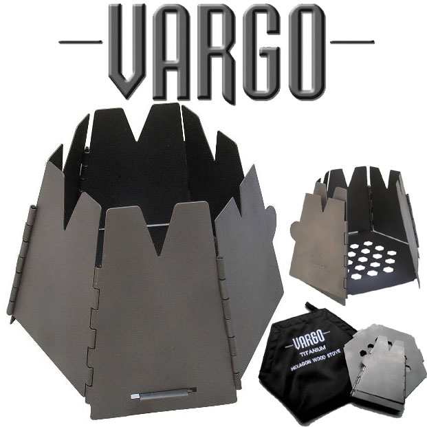 バーゴ VGOT-415 チタニウムヘキサゴンウッドストーブ 折り畳みストーブ 薪ストーブ 風防 アウトドアストーブ 焚き火台 焚火台 アルコー