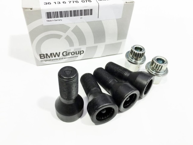 BMW純正　ロックボルト 36136776076　M14x1.25mm 60°テーパー 首下27ｍｍ F20 F30 F10 F25 F13 F01 E70 MINI ロックナット　36136776076