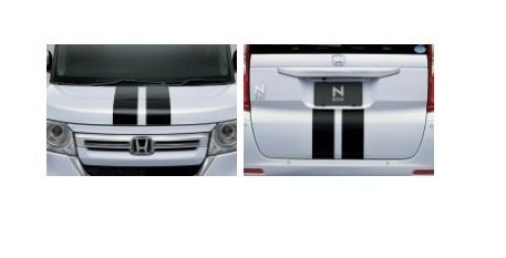 ホンダ Nボックス【JF3-230/500/840/850 JF4-120/220/840/850】　デカールセンターストライプ(スロープ仕様)【グレー】