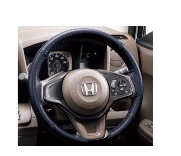 ホンダ エヌワゴン【JH3/JH4-100 JH3/JH4-200】ステアリングホイールカバー(合皮製)【ネイビー×ボルドーピンクステッチ】
