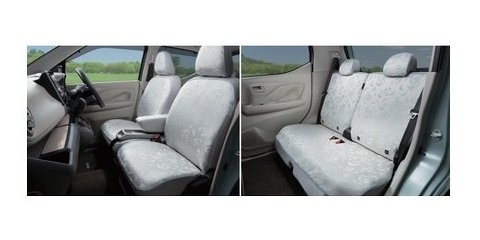 ニッサン デイズ【B43W B44W B45W B46W B47W B48W】　シート全カバー(デザインタイプ)【アイボリー×フラワー】