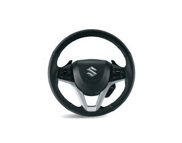 スズキ ハスラー【MR52S MR92S】　本革ステアリングホイールカバー【ブラック／ブラック】[99141-63R00-002]の通販は