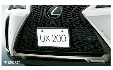 LEXUS レクサス 純正 アクセサリー パーツ UX250h UX200　ナンバーフレーム (フロント・リヤ)＆ロックボルト (ロゴ入り)セット  マダーレッド