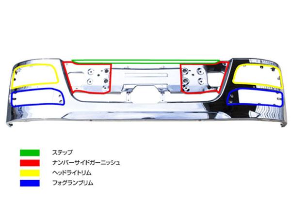 JETイノウエ　ナンバーサイドガーニッシュ　NEWスーパーグレートバンパー用　R/Lセット　510626