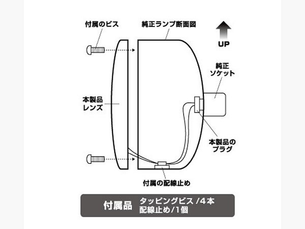 JETイノウエ　LEDテールランプレンズ　分岐ソケット　小糸／市光(IKI)製　2連、3連テールランプ用　アンバー　ウインカー　525664　 *トラ｜au PAY マーケット