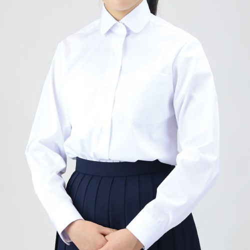 長袖 女子ブラウス 白 丸衿 制服 女子 女 スクール ブラウス 中学生 高校生の通販はau Pay マーケット 学生服のニッピ