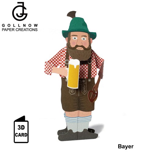 Gollnow ゴルノー 定形サイズ封筒付３ｄグリーティングカード バイエルン 民族衣装を着た男性 の通販はau Pay マーケット Troika Design Store