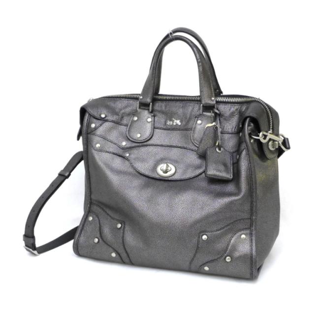 ｺｰﾁ ﾄｰﾄﾊﾞｯｸﾞ 2WAY ｴﾚﾍﾞｰﾃｯﾄﾞ ﾗｲﾀﾞｰ 33740 ﾒﾀﾙ 【中古】(43383)