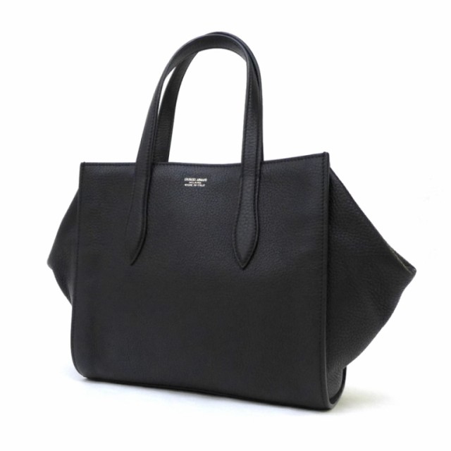 ｼﾞｮﾙｼﾞｵ ｱﾙﾏｰﾆ GIORGIO ARMANI ﾊﾝﾄﾞﾊﾞｯｸﾞ 黒 ﾚｻﾞｰ 【中古】(44701)