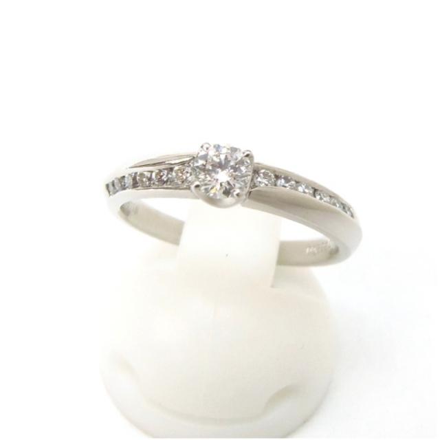 指輪 ﾀﾞｲﾔﾓﾝﾄﾞﾘﾝｸﾞ 0.222ct、G、VS2、EX 脇0.16ct /ﾌﾟﾗﾁﾅ/Pt995 5.1ｇ 【中古】(48975)