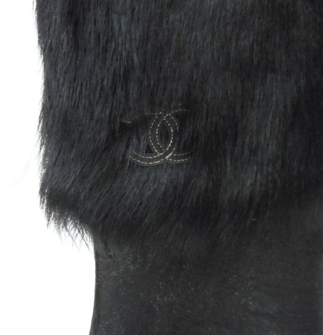 ｼｬﾈﾙ CHANEL ﾊﾗｺ ﾛﾝｸﾞﾌﾞｰﾂ 黒 38C(53594)_6
