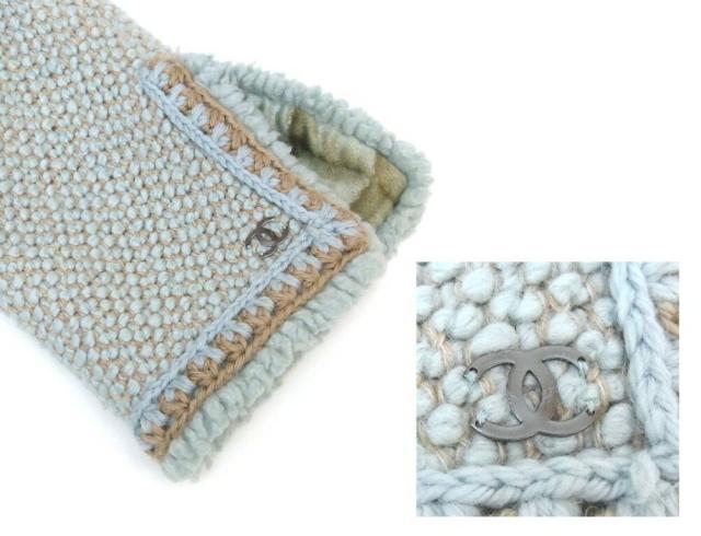ｼｬﾈﾙ CHANEL ﾐｯｸｽﾂｲｰﾄﾞﾛﾝｸﾞｺｰﾄ 00A ﾗｲﾄﾌﾞﾙｰ×ﾍﾞｰｼﾞｭ ｳｰﾙ78％、ｼﾙｸ22％ 【中古】(58228)_5
