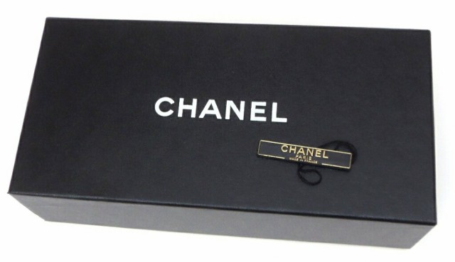 シャネル CHANEL バレッタ リボンモチーフ 黒 サテン 【中古】(60205)