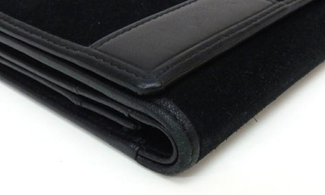 ﾛｴﾍﾞ LOEWE 長財布 ｱﾅｸﾞﾗﾑ 黒 ﾚｻﾞｰ×ｽｴｰﾄﾞ 【中古】(60893)