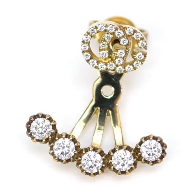 グッチ GUCCI ピアス 片耳用 シングル GGランニング ダイヤモンド/ゴールド/750 【中古】(61242)の通販は