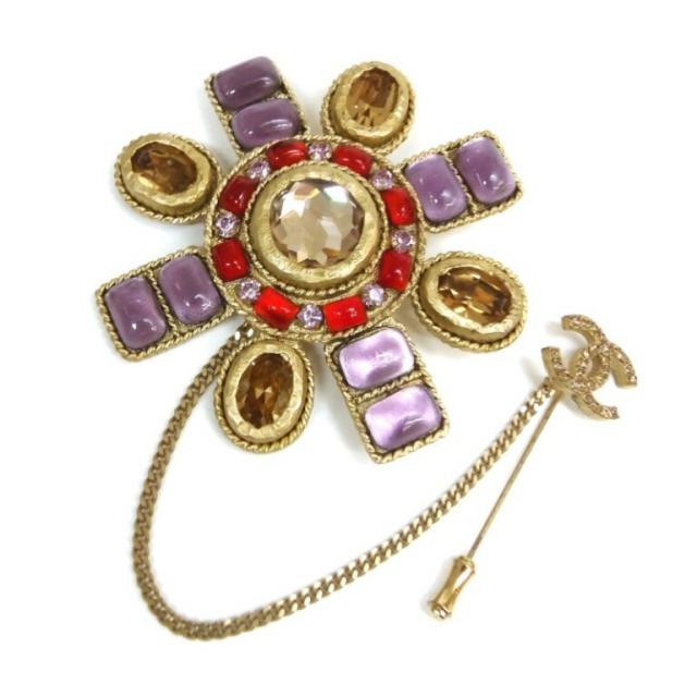 CHANEL ﾌﾞﾛｰﾁ ｸﾞﾘﾎﾟｱ 02P 赤・ﾋﾟﾝｸ【中古】(61551)【公式通販】