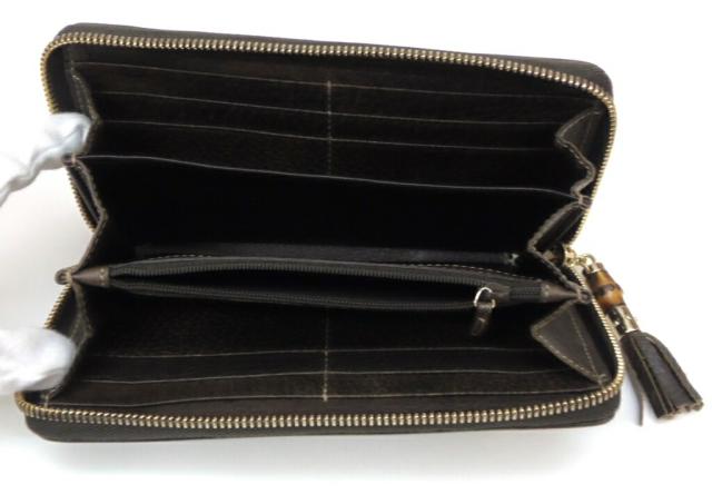 GUCCI 長財布バンブータッセルキャンバスラウンドファスナー