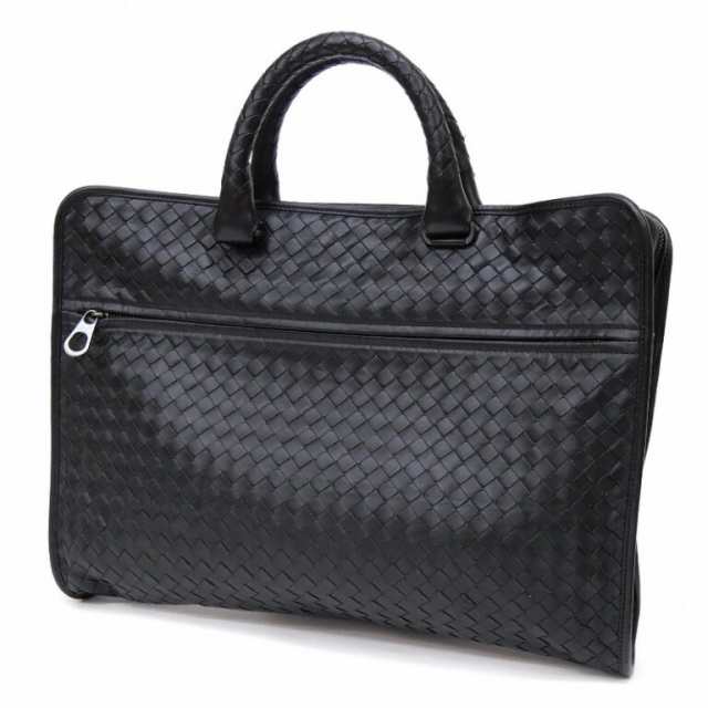 BOTTEGA VENETA ビジネスバッグ イントレチャート 2WAY 黒 レザー 【中古】(63184)