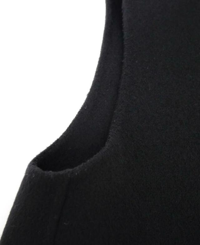 フェンディ FENDI ファーポケット ジレ ベスト ノースリーブコート FF8474W1D 黒 ダブルウール×フォックスファー 【中古】(64435)_6
