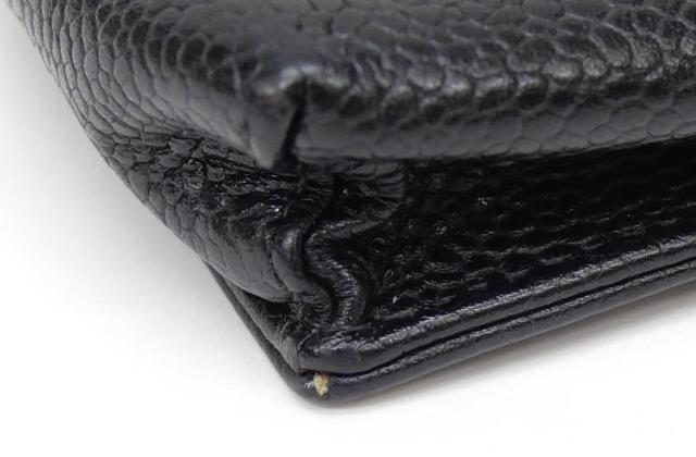 シャネル CHANEL シガレットケース ココマーク 黒 キャビアスキン 