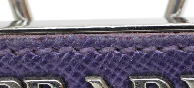 プラダ PRADA キーホルダー トライアングル キーリング チャーム パープル サフィアーノ/メタル 【中古】(65507)_9