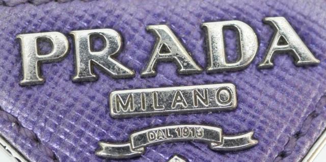 プラダ PRADA キーホルダー トライアングル キーリング チャーム パープル サフィアーノ/メタル 【中古】(65507)_10