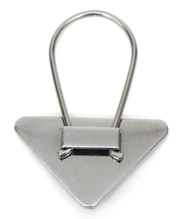 プラダ PRADA キーホルダー トライアングル キーリング チャーム パープル サフィアーノ/メタル 【中古】(65507)_1