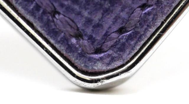 プラダ PRADA キーホルダー トライアングル キーリング チャーム パープル サフィアーノ/メタル 【中古】(65507)_7