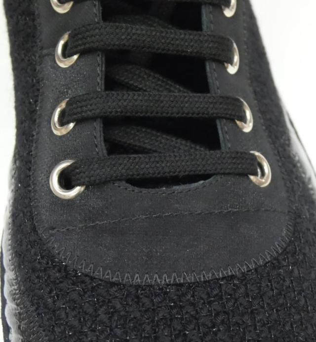 シャネル CHANEL ロング スニーカーブーツ 編み上げ 黒 36 【中古】(66386)_6