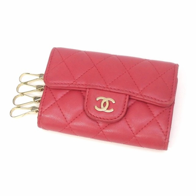 シャネル CHANEL 4連キーケース マトラッセ ピンク 【中古】(66465)