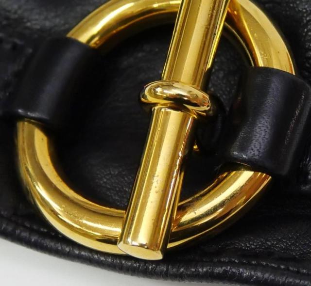 エルメス HERMES レザーグローブ G金具 黒 ラムレザー 【中古】(66998)_8